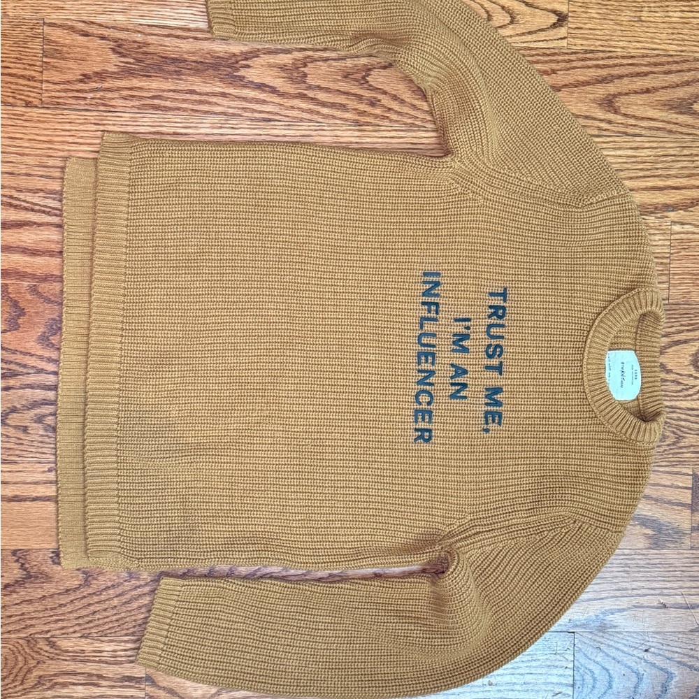Zara Boy's Yellow Crewneck Sweater with Text